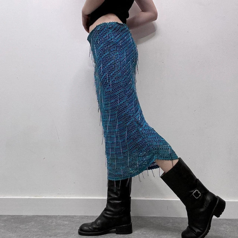 crochet karen Millen bead skirt