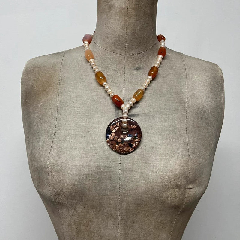 Chunky Pearl crystal necklace