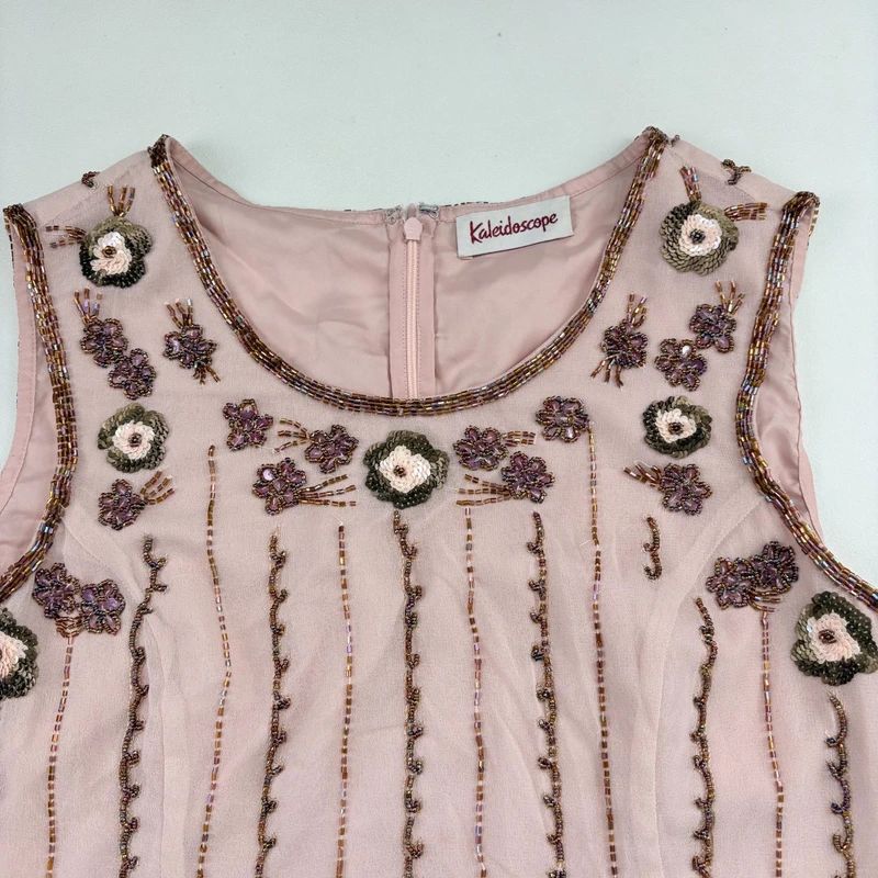 Pink Beaded embellished embroidered Vest top