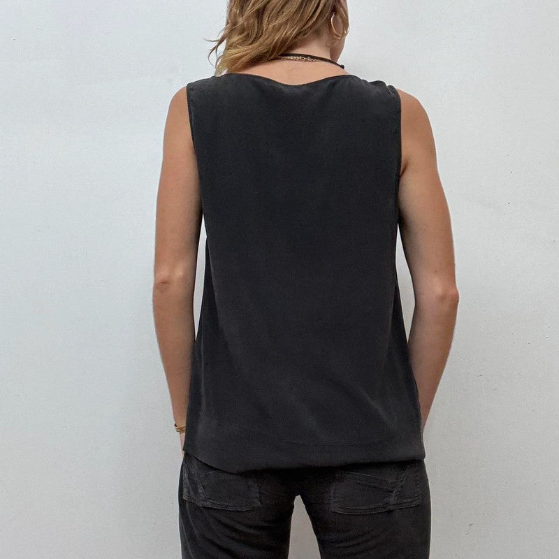 Silk allsaints asymmetric black vest