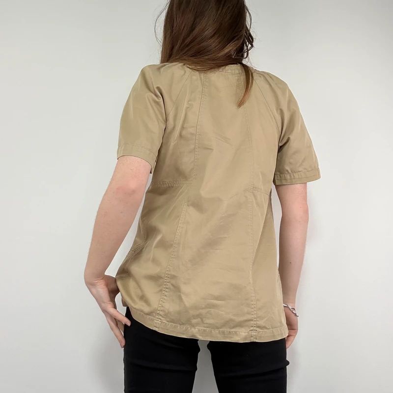 tan Sandro cotton canvas chore shirt