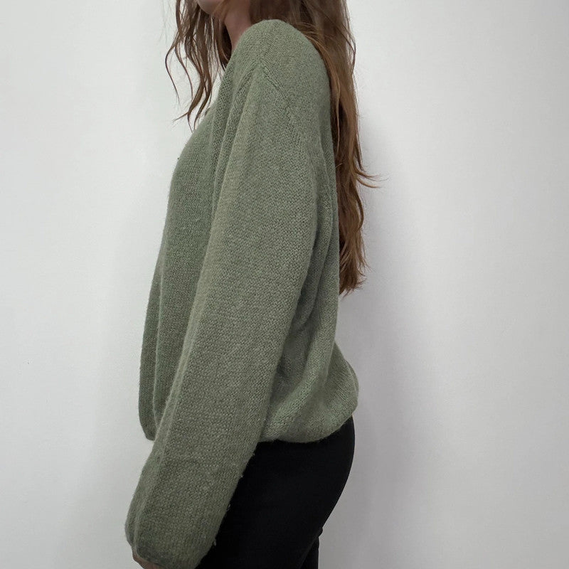 oversized slouchy green mohair jumper