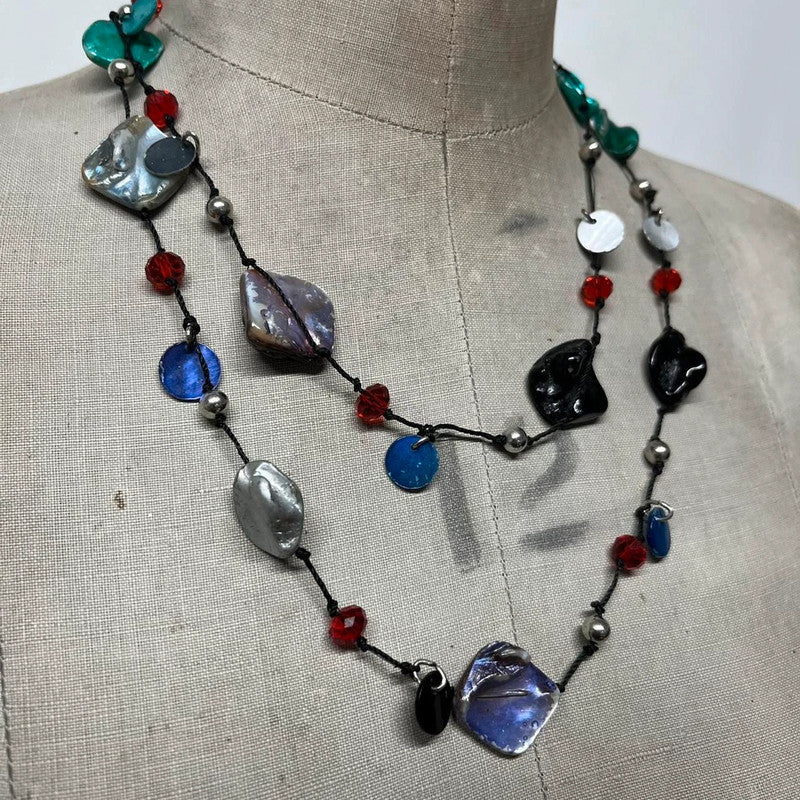 Chunky boho Pearl layered necklace