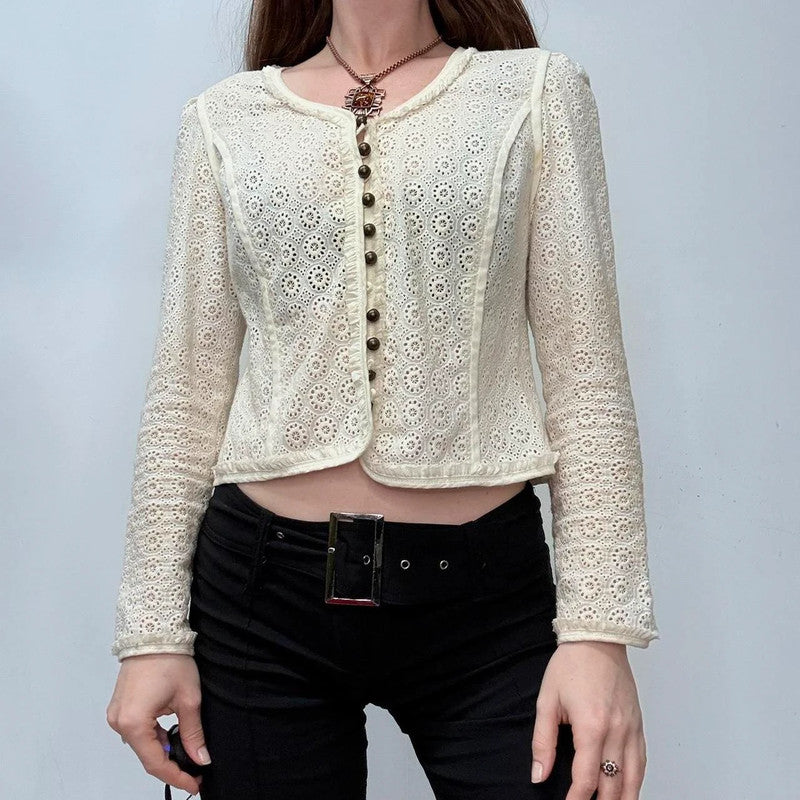 cream embroidered regency blouse