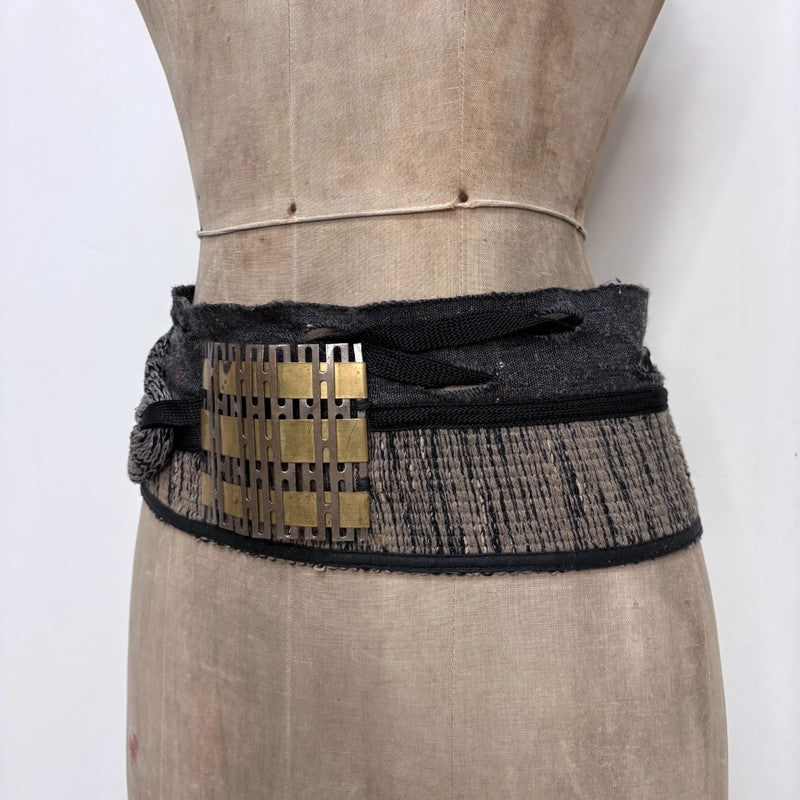 archival chunky knit woven belt