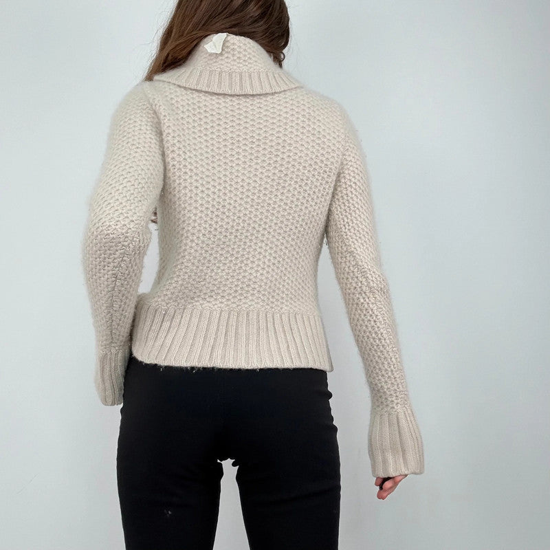 cream cashmere slouchy knit jumper