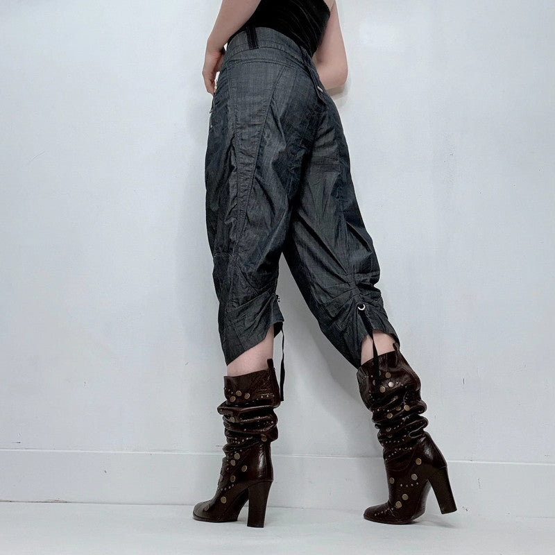 high rise corset style puff trousers