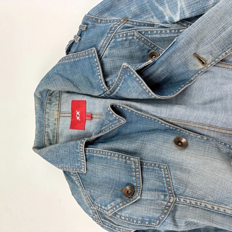Distressed Denim Trench coat