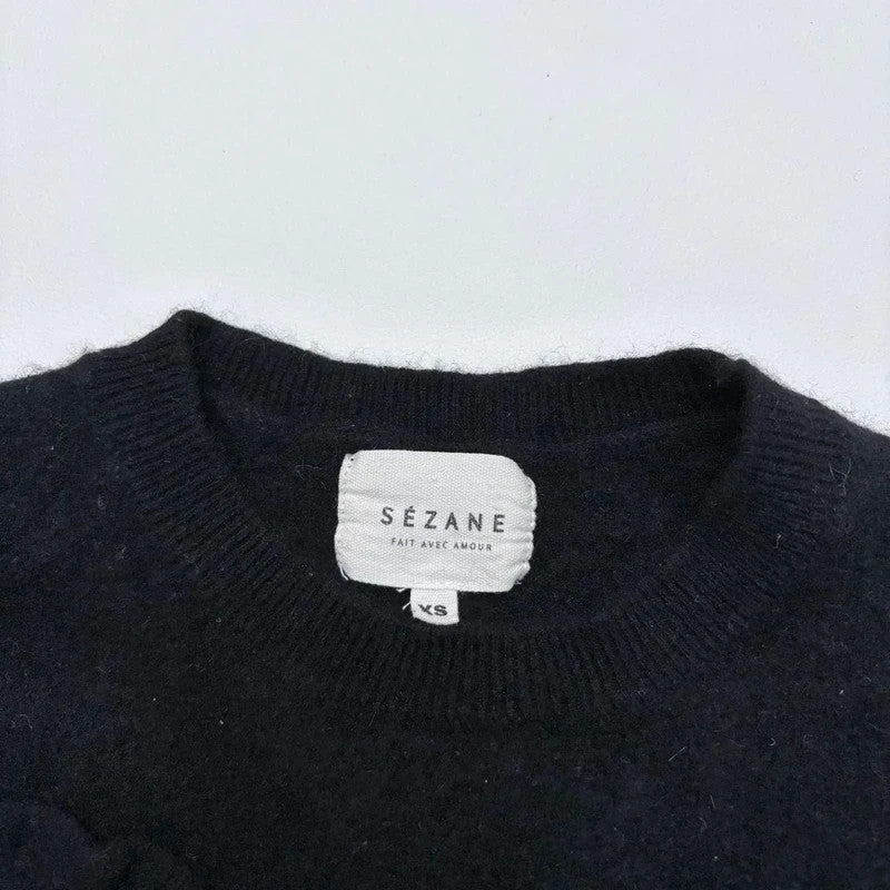 black cashmere sezane jumper