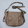 tan leather zip city bag