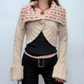 cropped brown wool boho cardigan