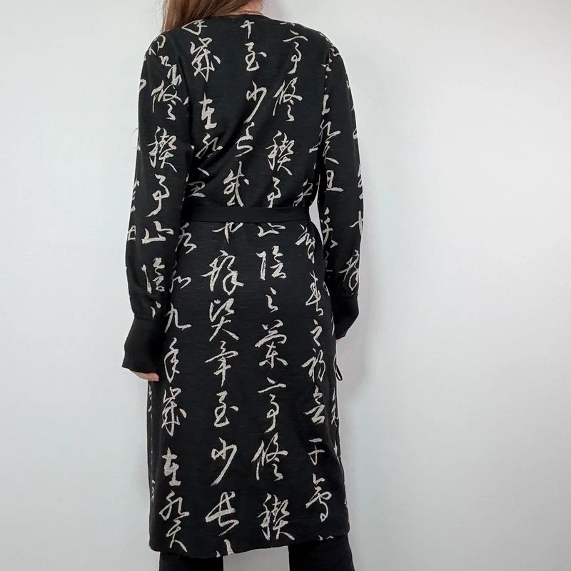 Hanae Mori Longline Wool Cardigan