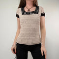 Crochet Lace Knit Cream top