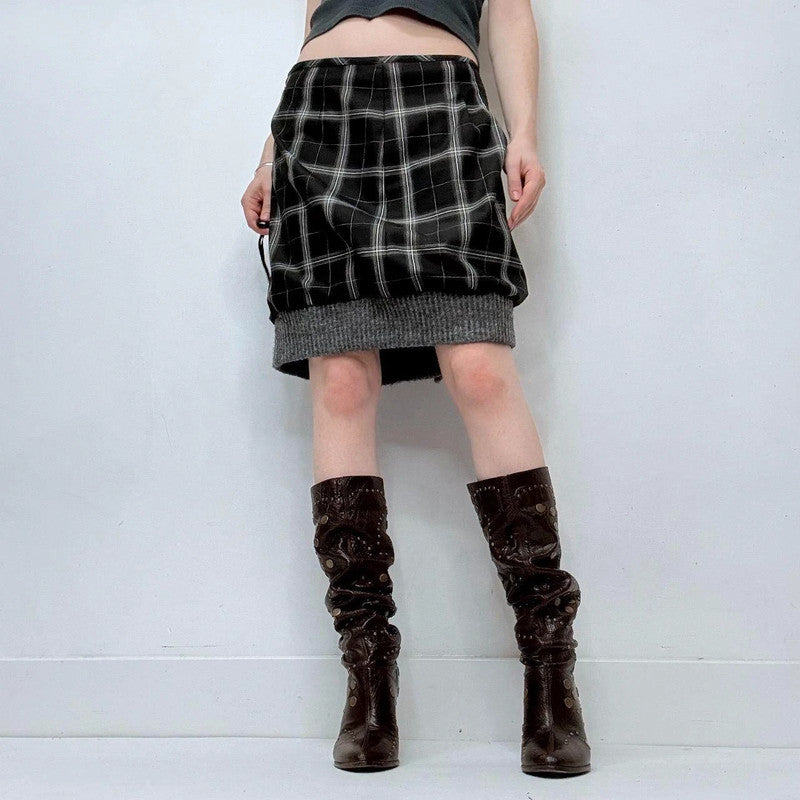 tartan checked puff Cop Copine midi skirt