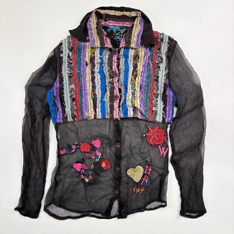 Desigual embroidered Sheer Shirt