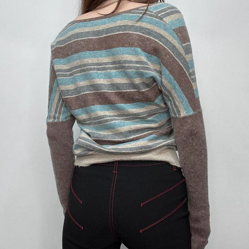 slouchy striped wool jumper