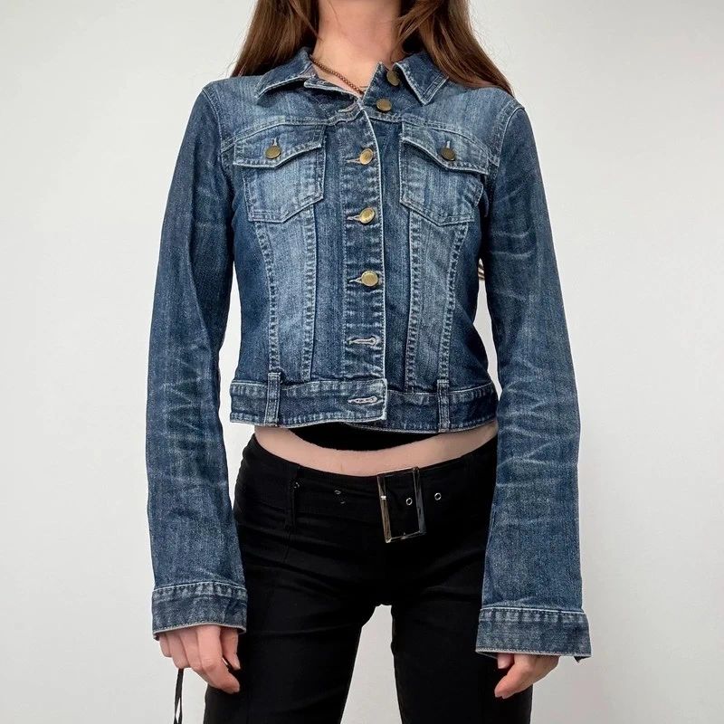 Distressed Cropped Denim Jacket