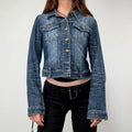 Distressed Cropped Denim Jacket