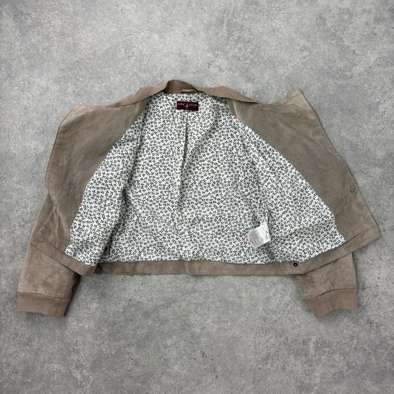 tan suede cropped boxy jacket