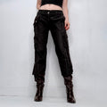 Grunge gothic cropped lace details trousers