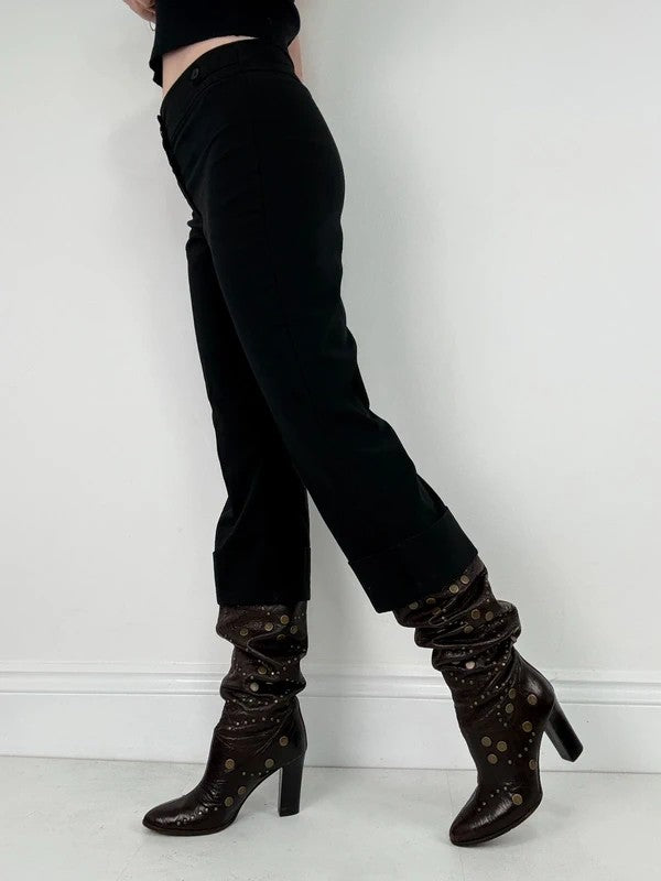 black cropped capri paints
