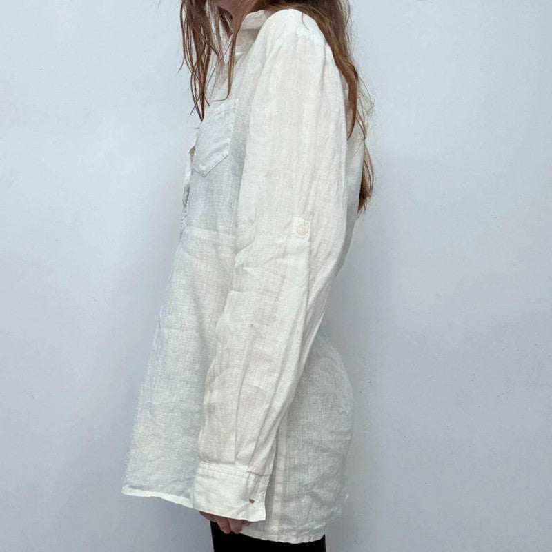 Vintage Saint james button up 100% linen shirt