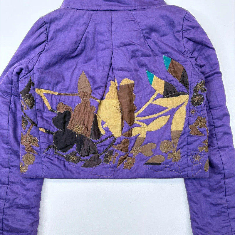 quilted cropped tapestry kenzo peacoat