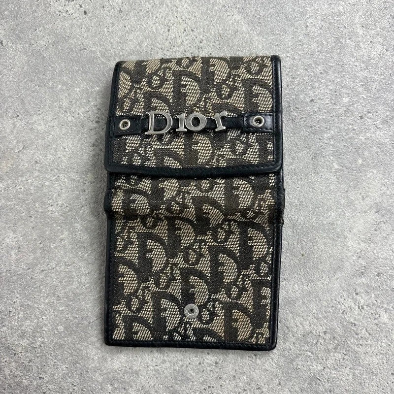 Vintage Dior monogram oblique canvas tri-fold wallet