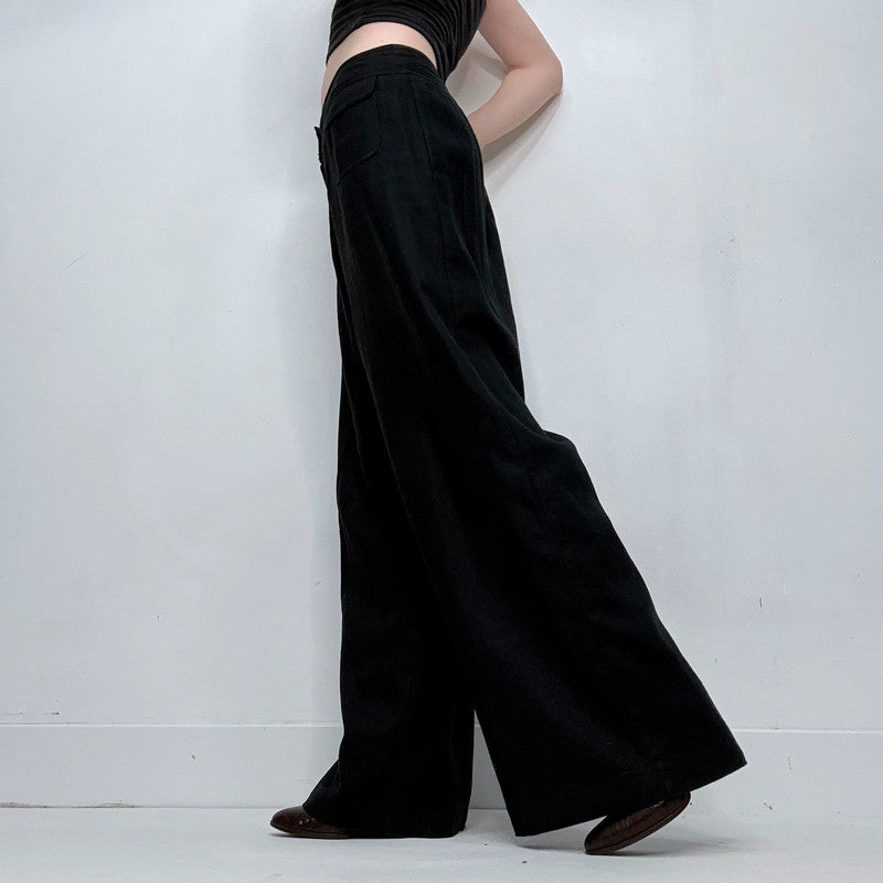 black wide leg  trousers