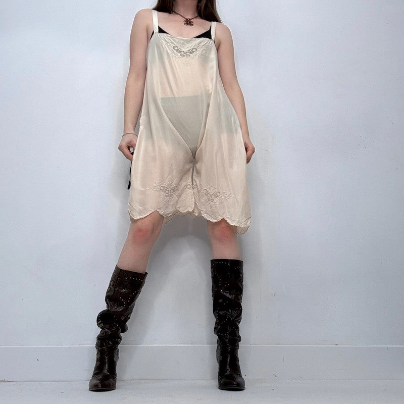 antique silk romper playsuit