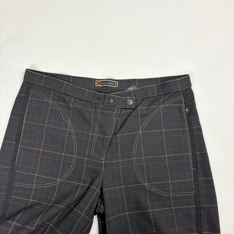 Cop Copine tartan asymmetric barrel trousers