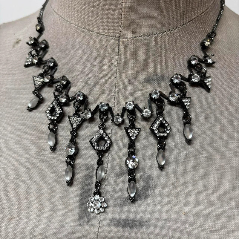 crystal drape flower fairy necklace