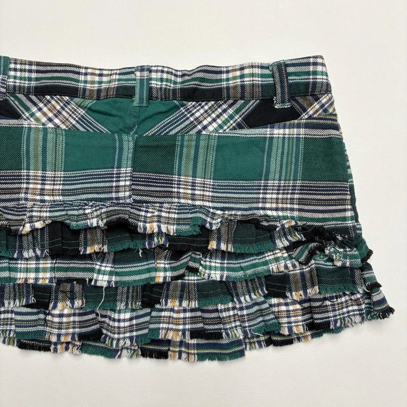 pleated mini tartan skirt