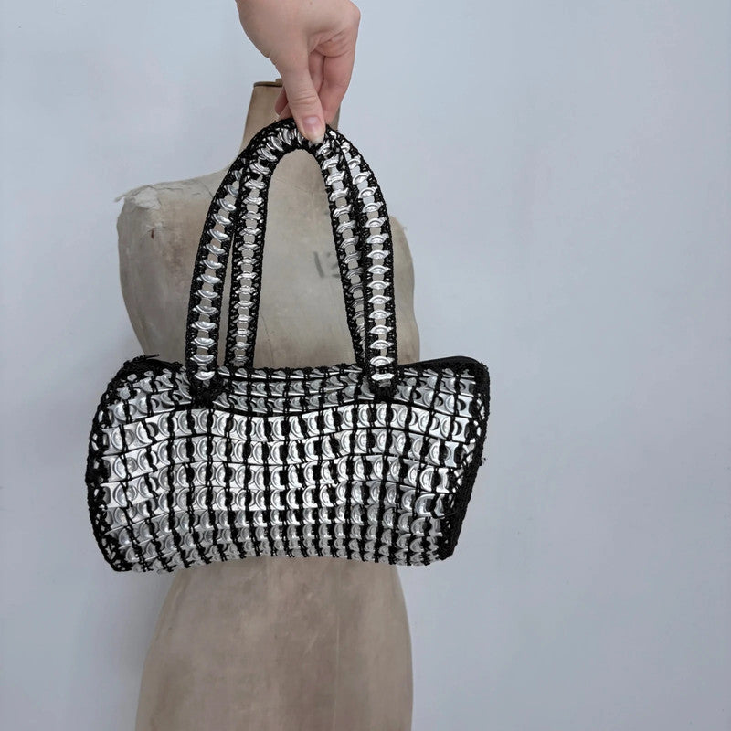 silver metal beer cap bag