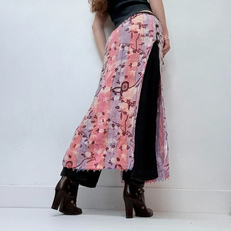 pink layered trousers flap skirt