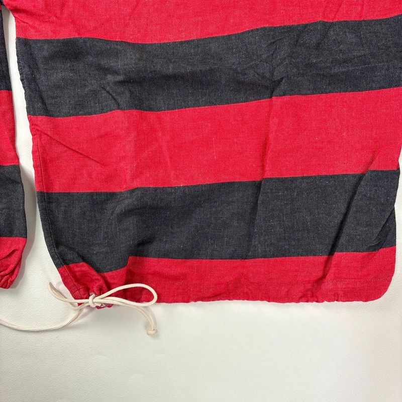 oversized striped cotton chore shirt