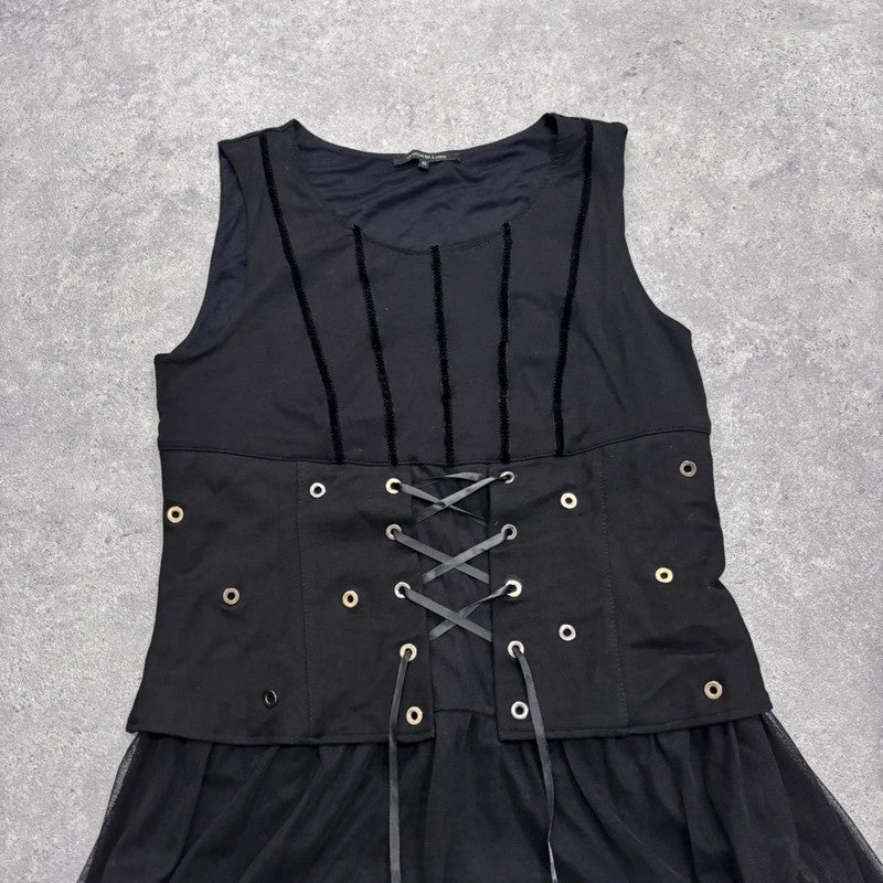 black corset grunge eyelet dress