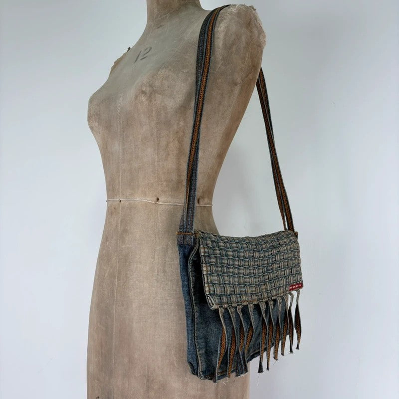 Denim woven tassel Miss sixty crossbody bag