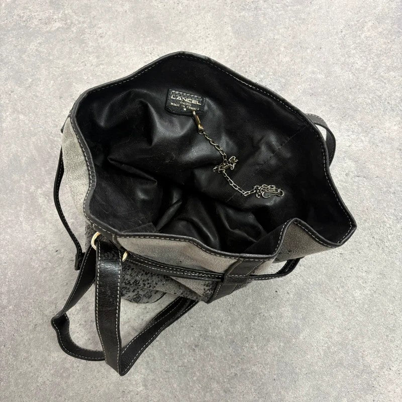Vintage Lancel distressed leather Bucket bag