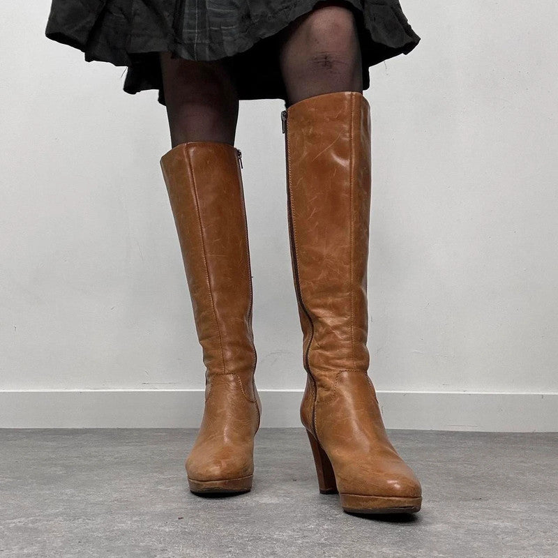 tan leather campus boots