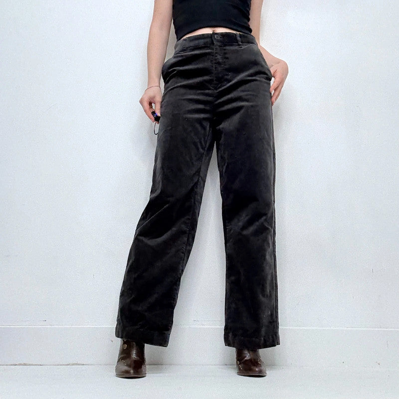 Grey cord uniqlo wide leg trousers