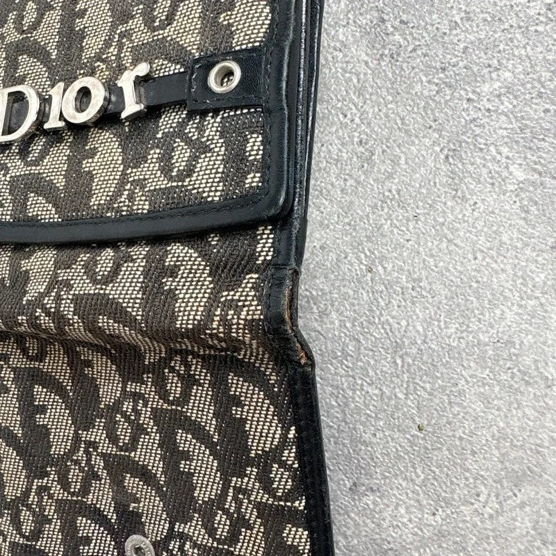 Vintage Dior monogram oblique canvas tri-fold wallet