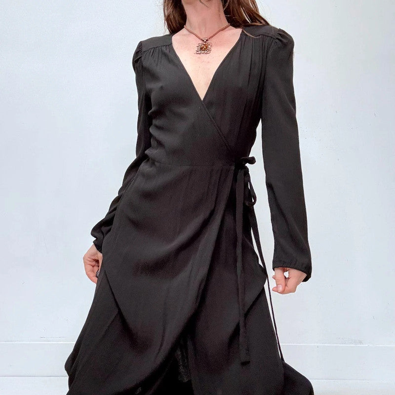 black &other stories wrap maxi dress