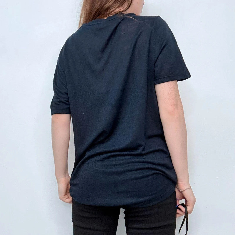navy linen oversized minimalist t-shirt