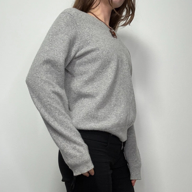 grey cashmere slouchy jumper