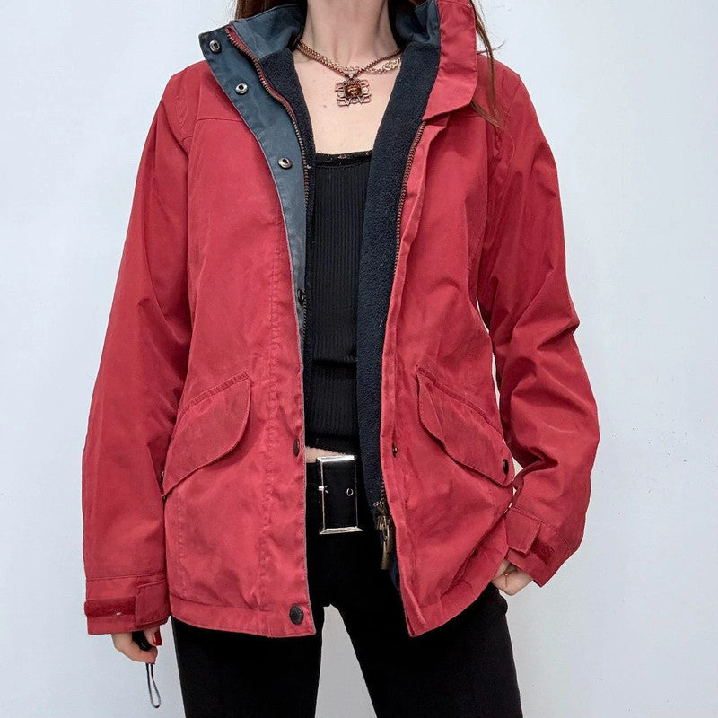 red barbour rain jacket