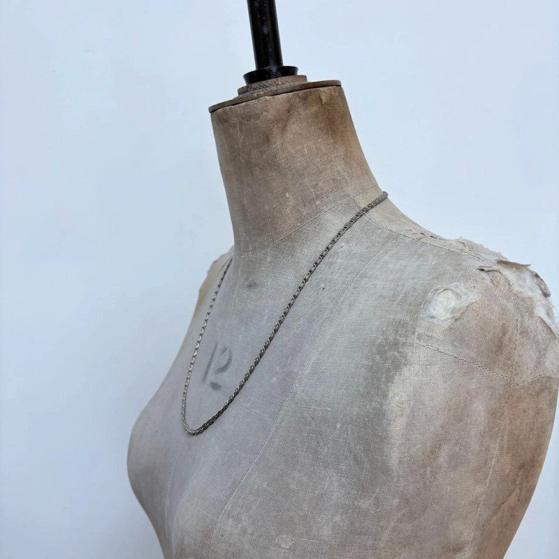 silver flat link chain necklace