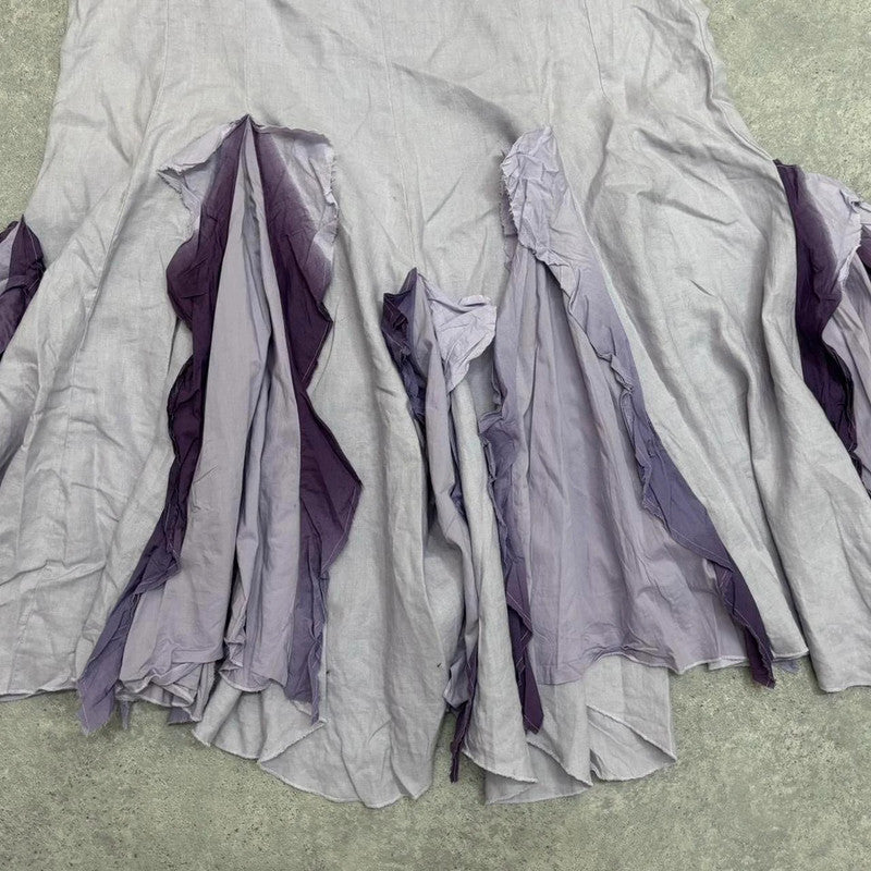 linen ruffle fairy maxi skirt