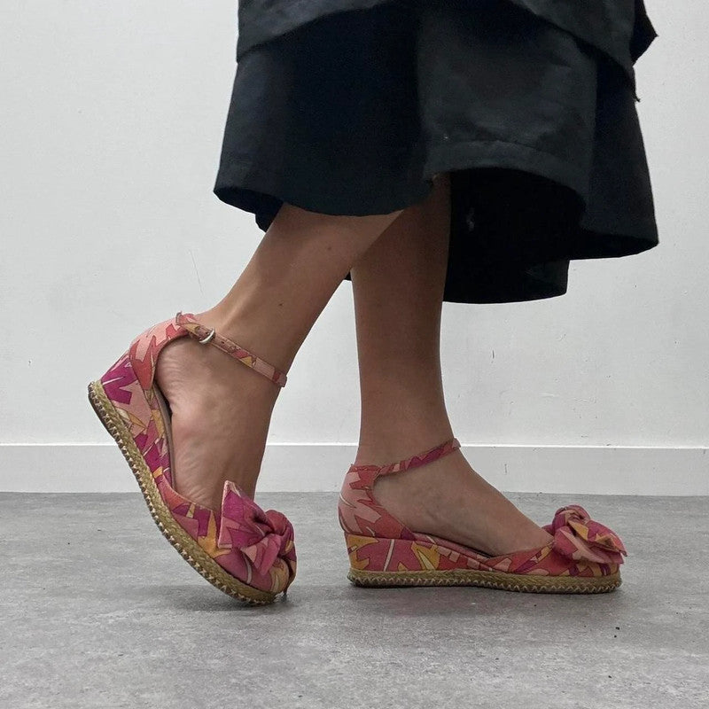 Pucci bow wedge heels