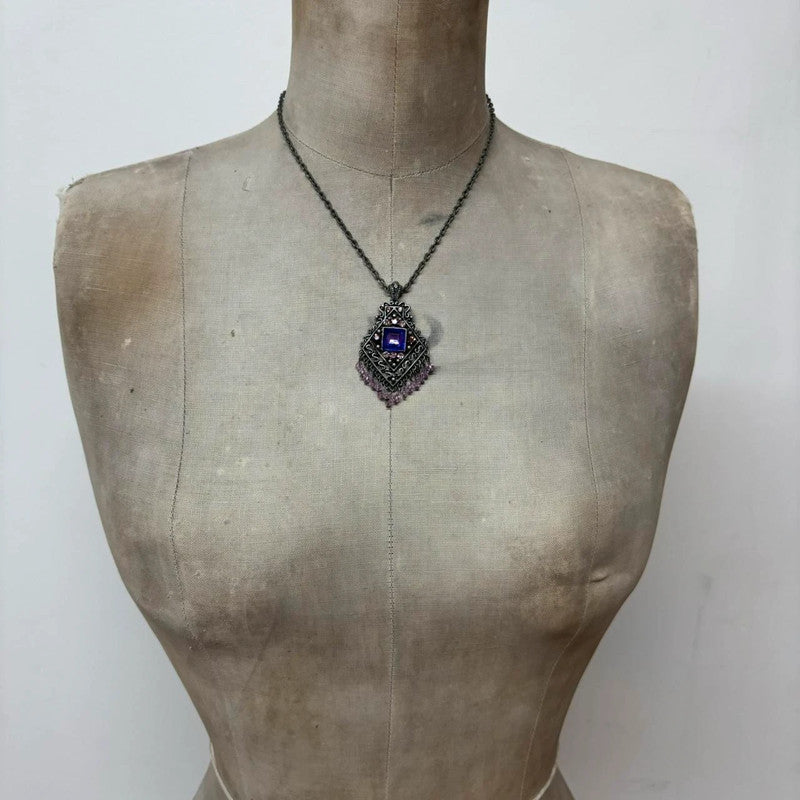 Boho hippie gemstone necklace